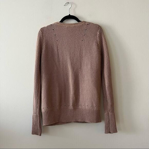 T Alexander Wang Tan Cotton Button Front Pocket Cardigan Sweater - Picture 7 of 8